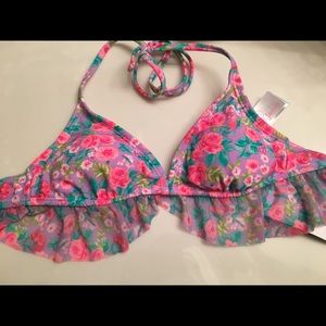 Lauren James Floral Halter Bikini Top